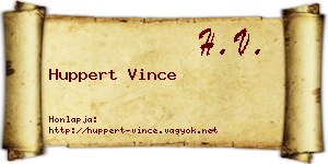 Huppert Vince névjegykártya